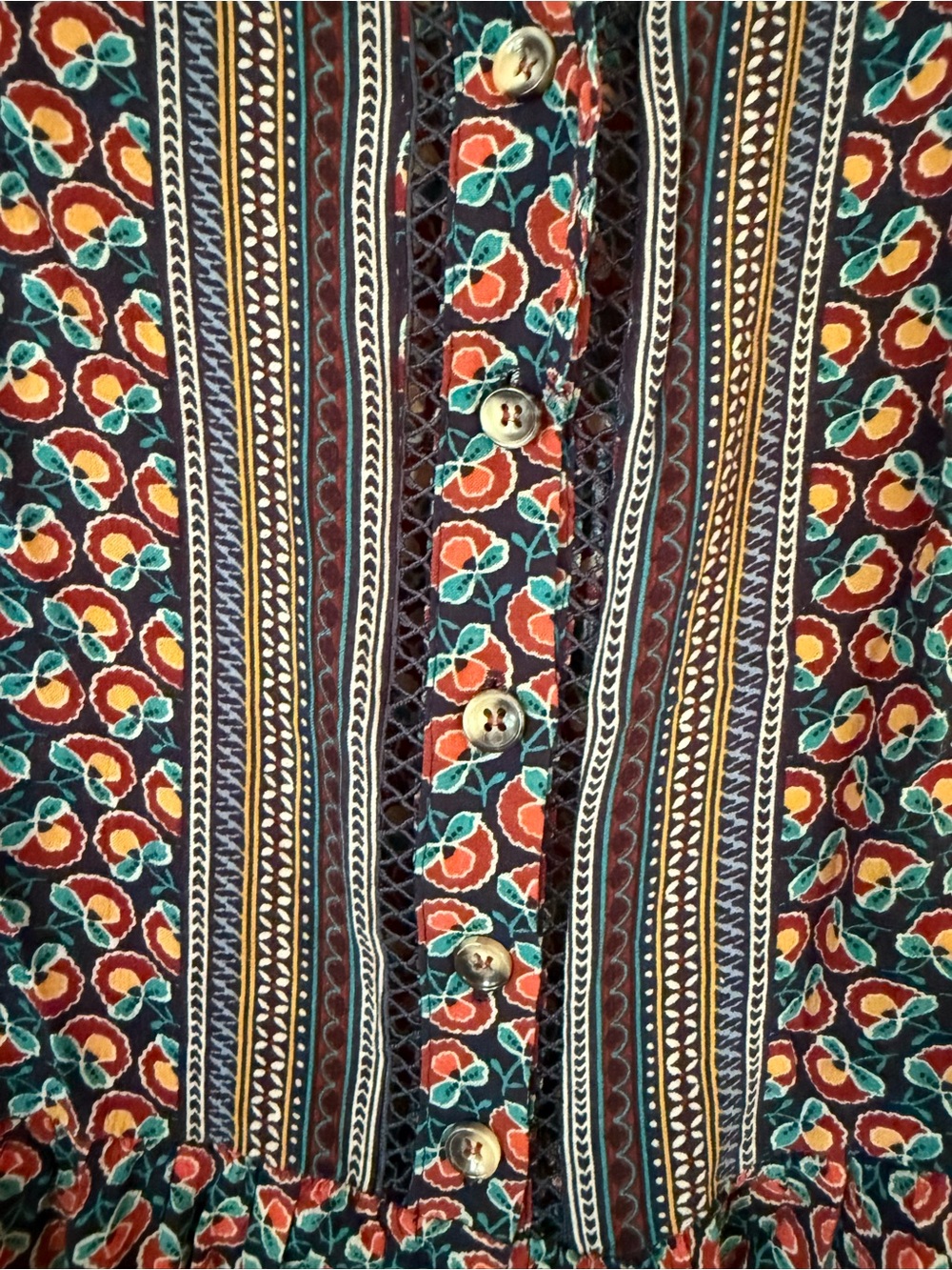 Anthropologie Maeve Janie Flounced Peasant Blouse Boho Floral Cottagecore - 12 - Picture 8 of 12